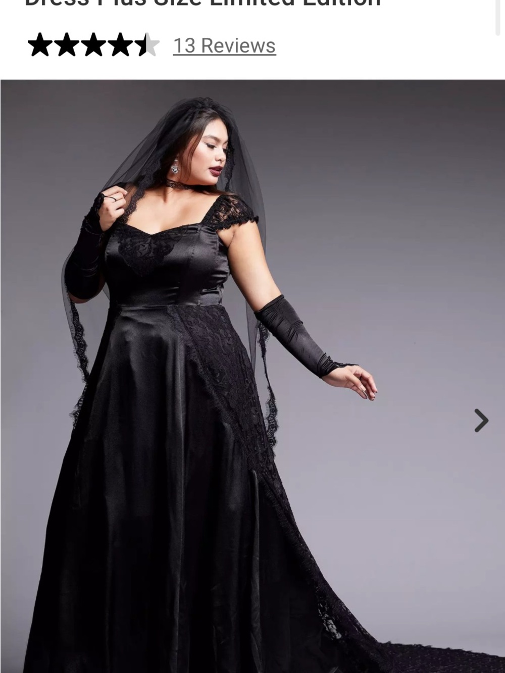 Hot Topic Black Lace Gothic Special Occasion Wedding Dress